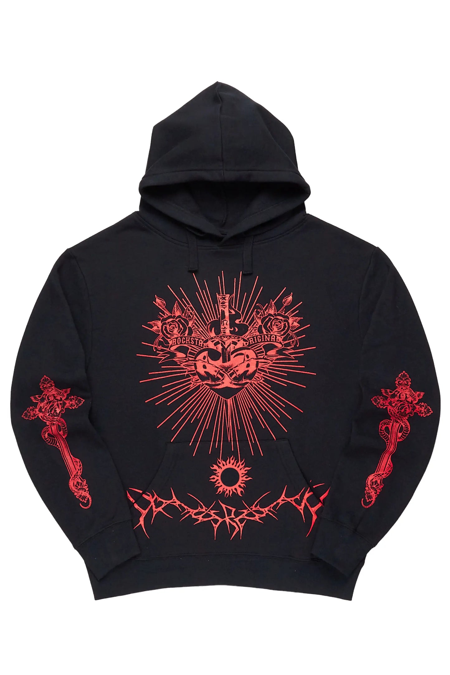 Leander Black Graphic Hoodie