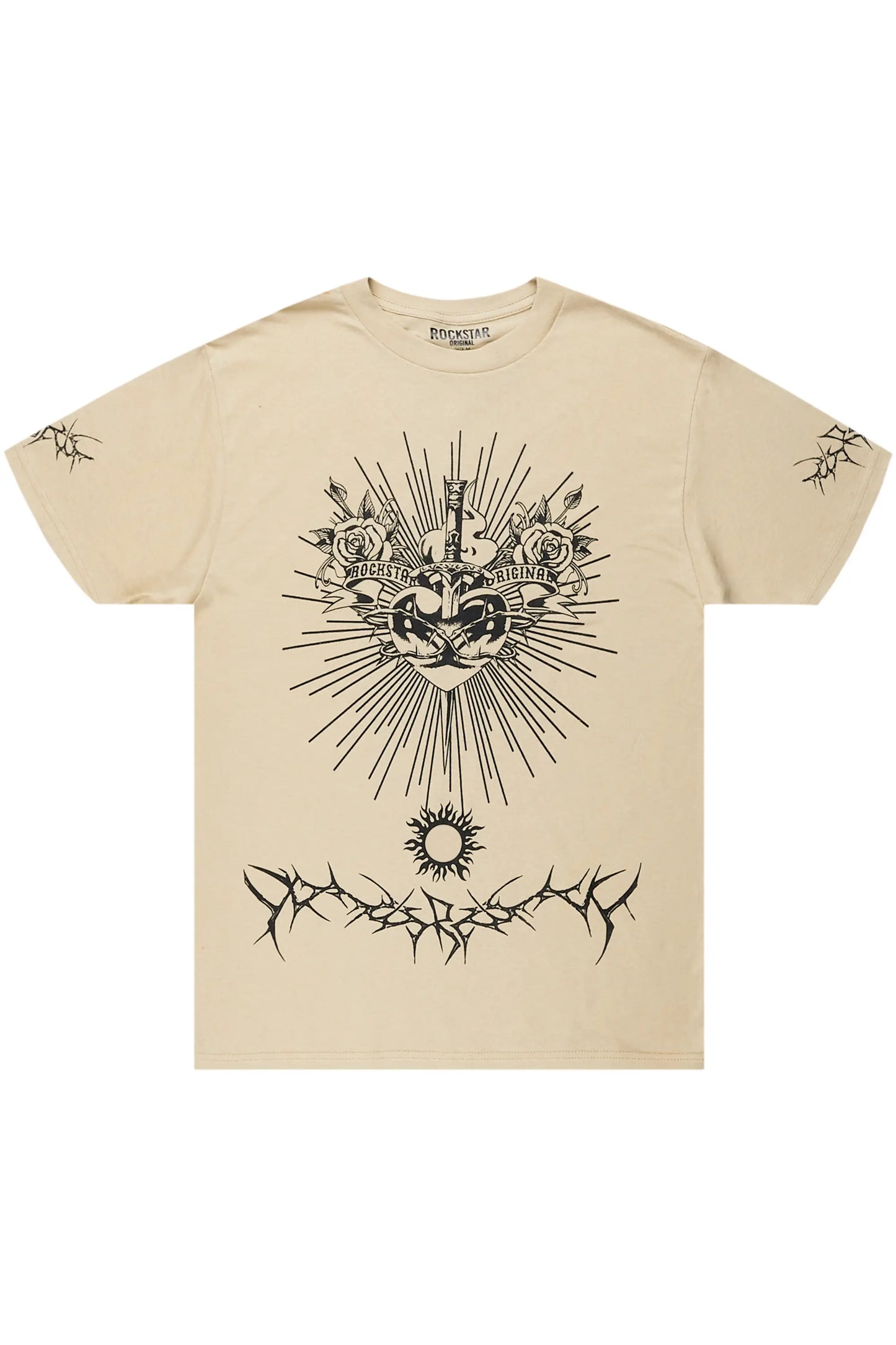 Leander Beige Graphic T-Shirt